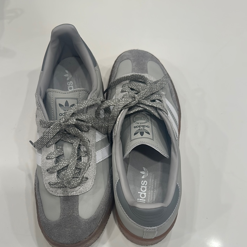 Adidas Gray and White Sambae Sneakers